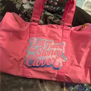 Stoney clover lane bespoke bubblegum iridescent patched duffle bag
